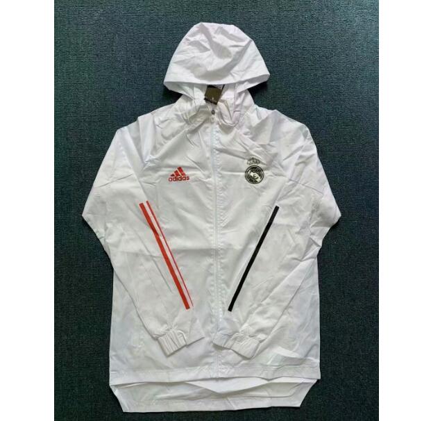 Real Madrid White Windbreaker Jacket 2020/21